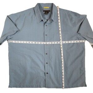 Royal Robbins Mens Button Up Shirt XXL 2XL Blue Modal Blend Short Sleeve Relaxed
